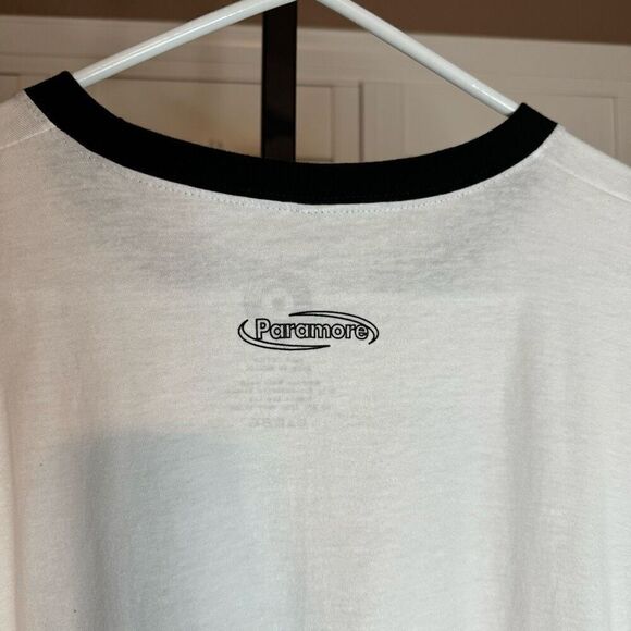 Paramore XL Drum Monster Graphic Ringer Tee Shirt White Concert Band Merch - Picture 5 of 5